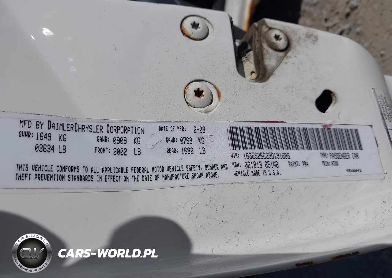 2004 Dodge Neon Se VIN:1B3ES26C54D643909 - 9