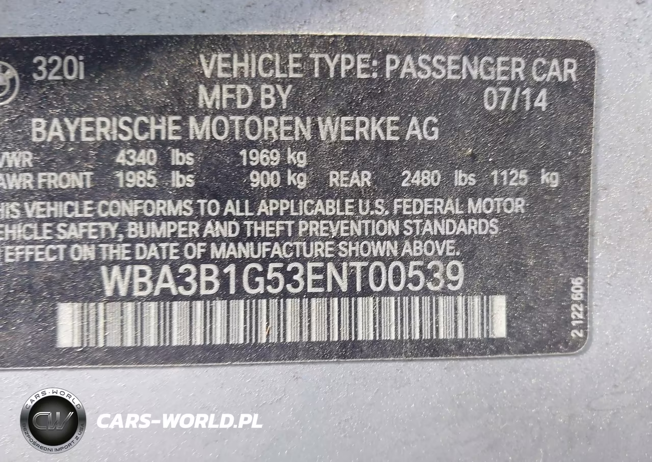 2014 BMW 320I VIN:WBA3B1G53ENT00539 - 9