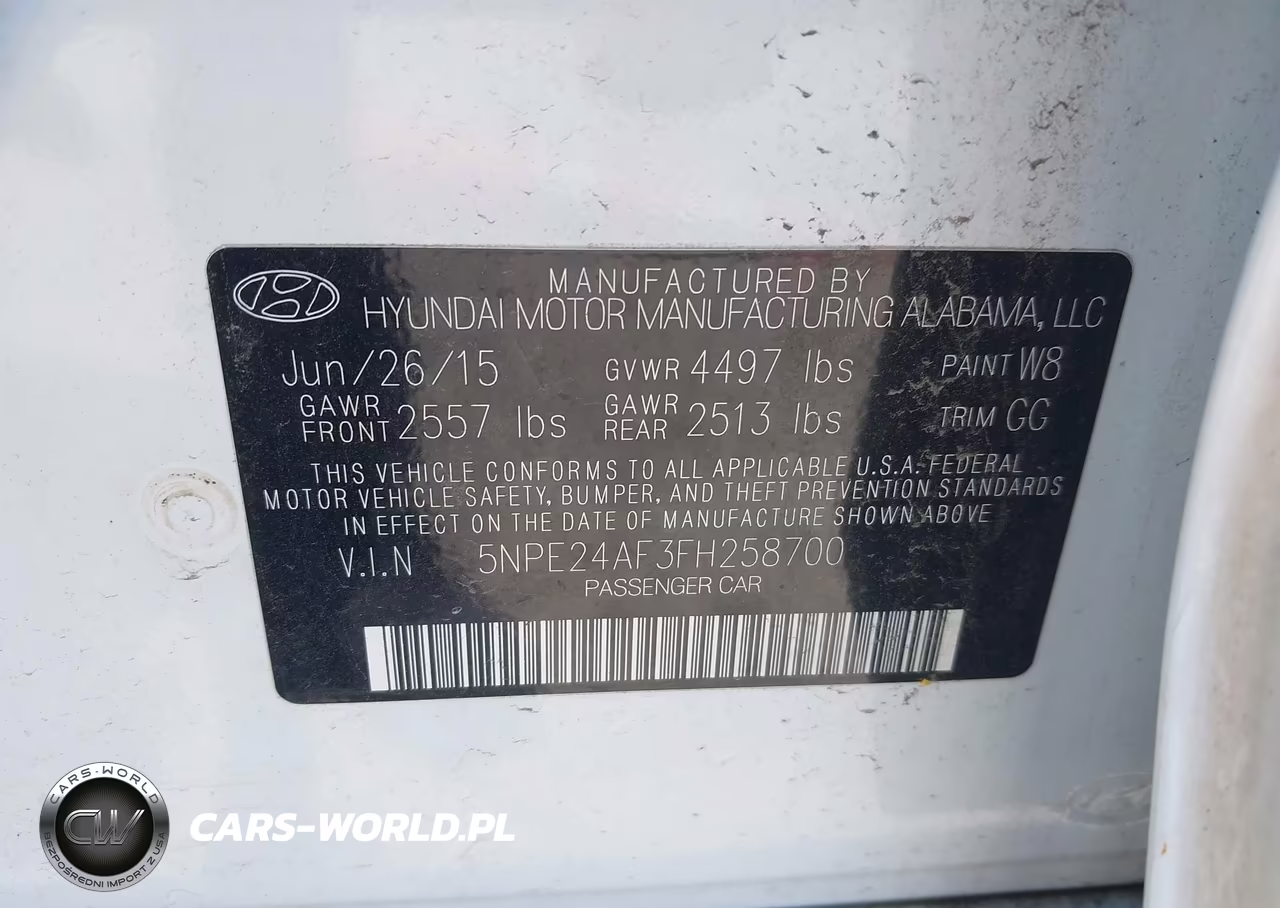 2015 Hyundai Sonata Se VIN:5NPE24AF3FH258700 - 9