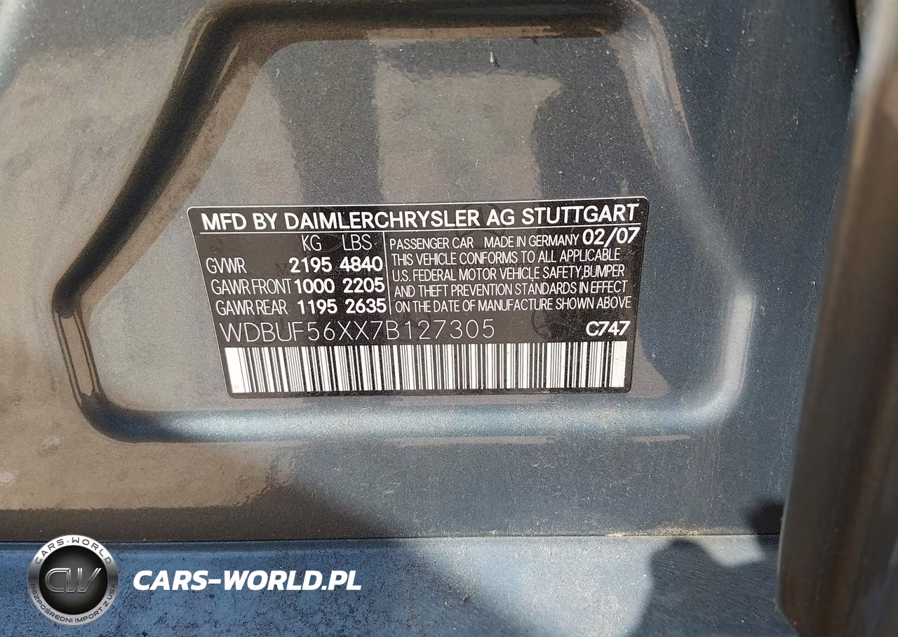 2007 Mercedes-Benz E 350 VIN:WDBUF56XX7B127305 - 9