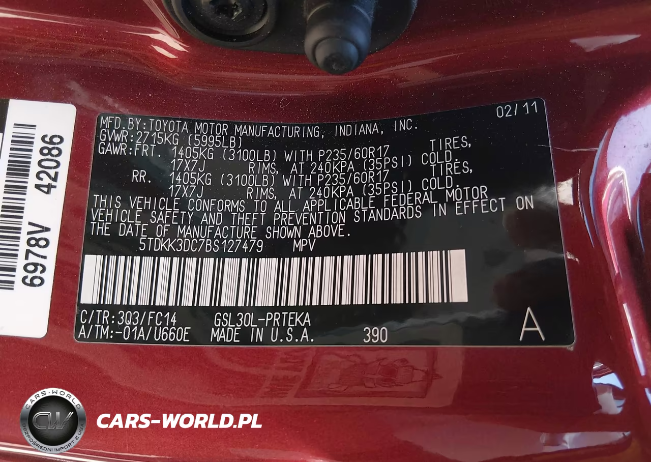 2011 Toyota Sienna Le V6 VIN:5TDKK3DC7BS127479 - 9