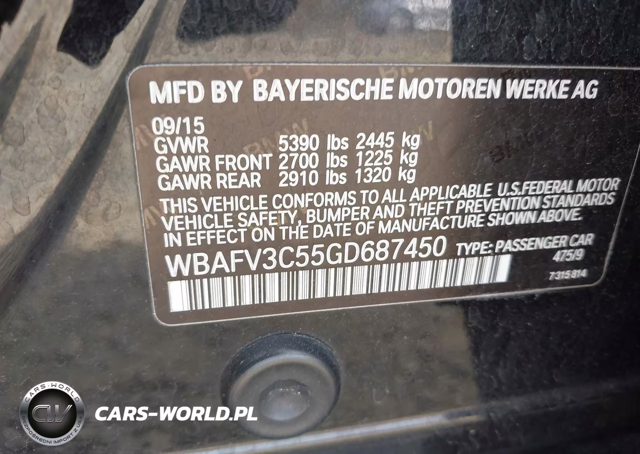 2016 BMW 535D xDrive VIN:WBAFV3C55GD687450 - 9