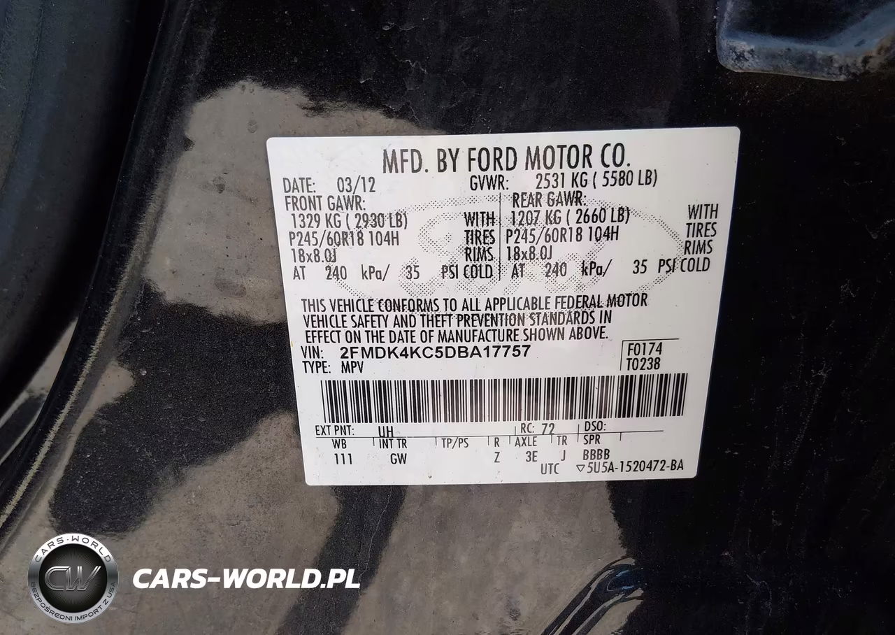 2013 Ford Edge Limited VIN:2FMDK4KC5DBA17757 - 9