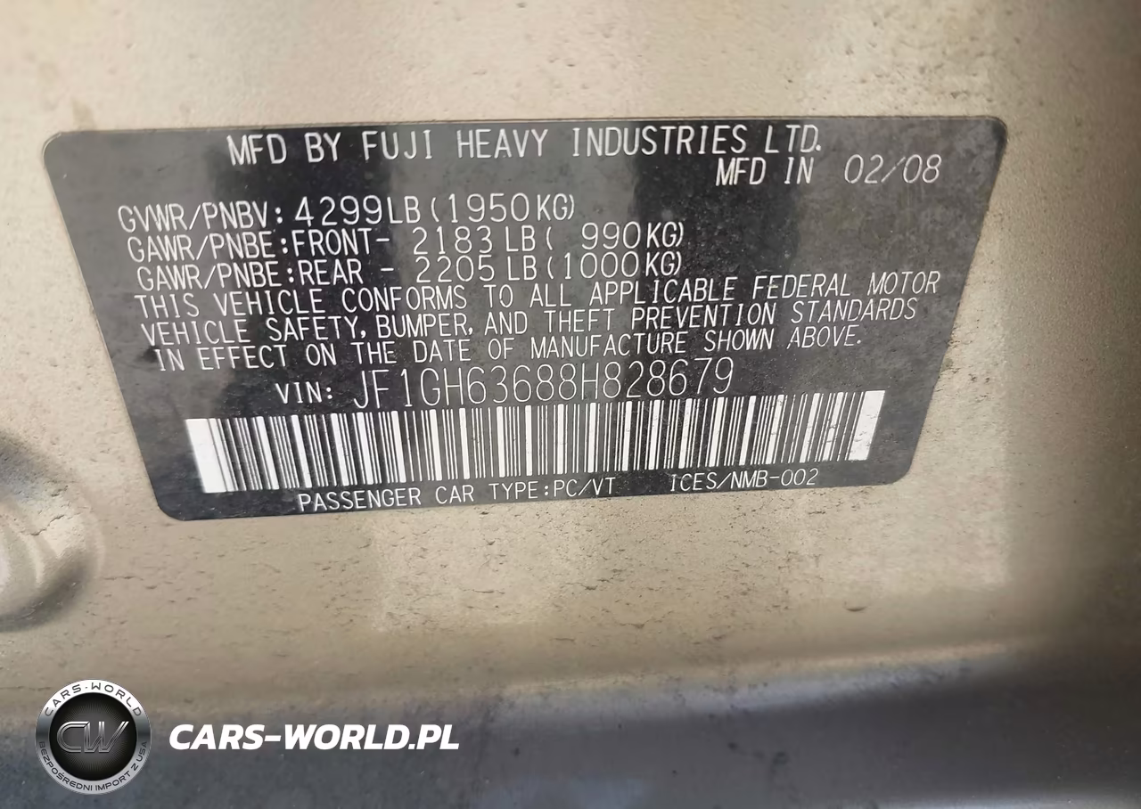 2008 Subaru Impreza Outback Sport VIN:JF1GH63688H828679 - 9