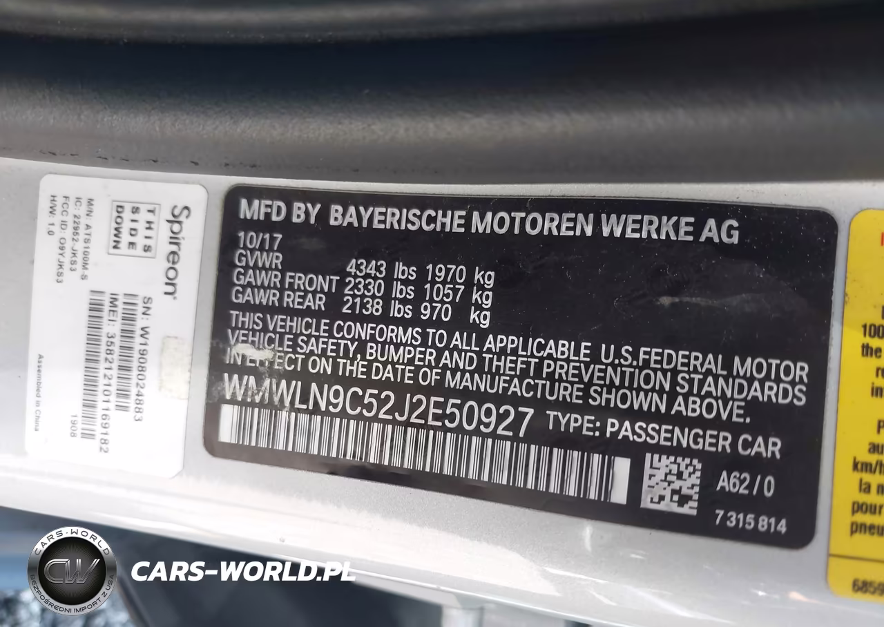 2018 Mini Clubman Cooper S VIN:WMWLN9C52J2E50927 - 9