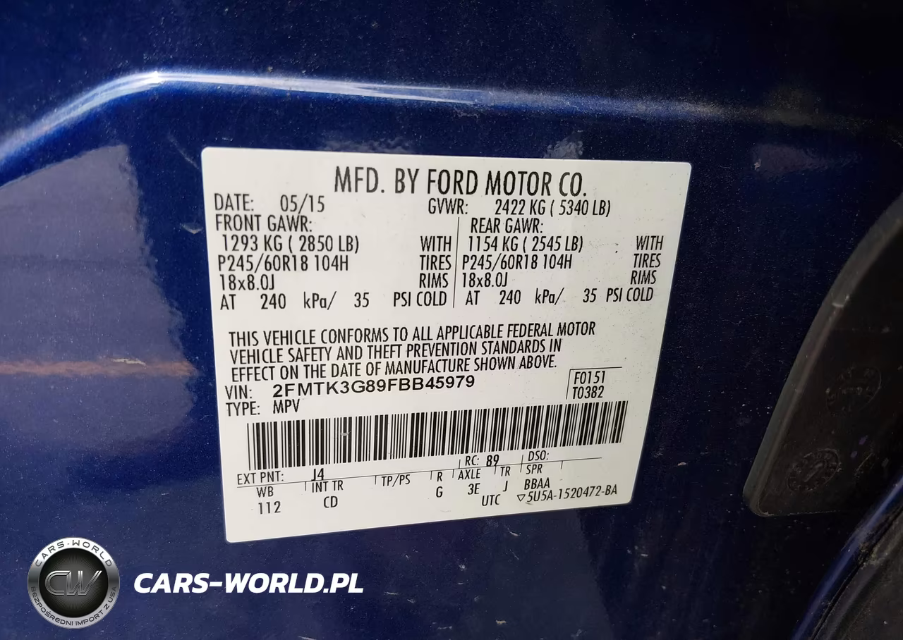2015 Ford Edge Se VIN:2FMTK3G89FBB45979 - 9