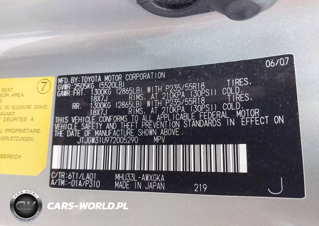 2007 Lexus Rx 400H VIN:JTJGW31U972005290 - 9