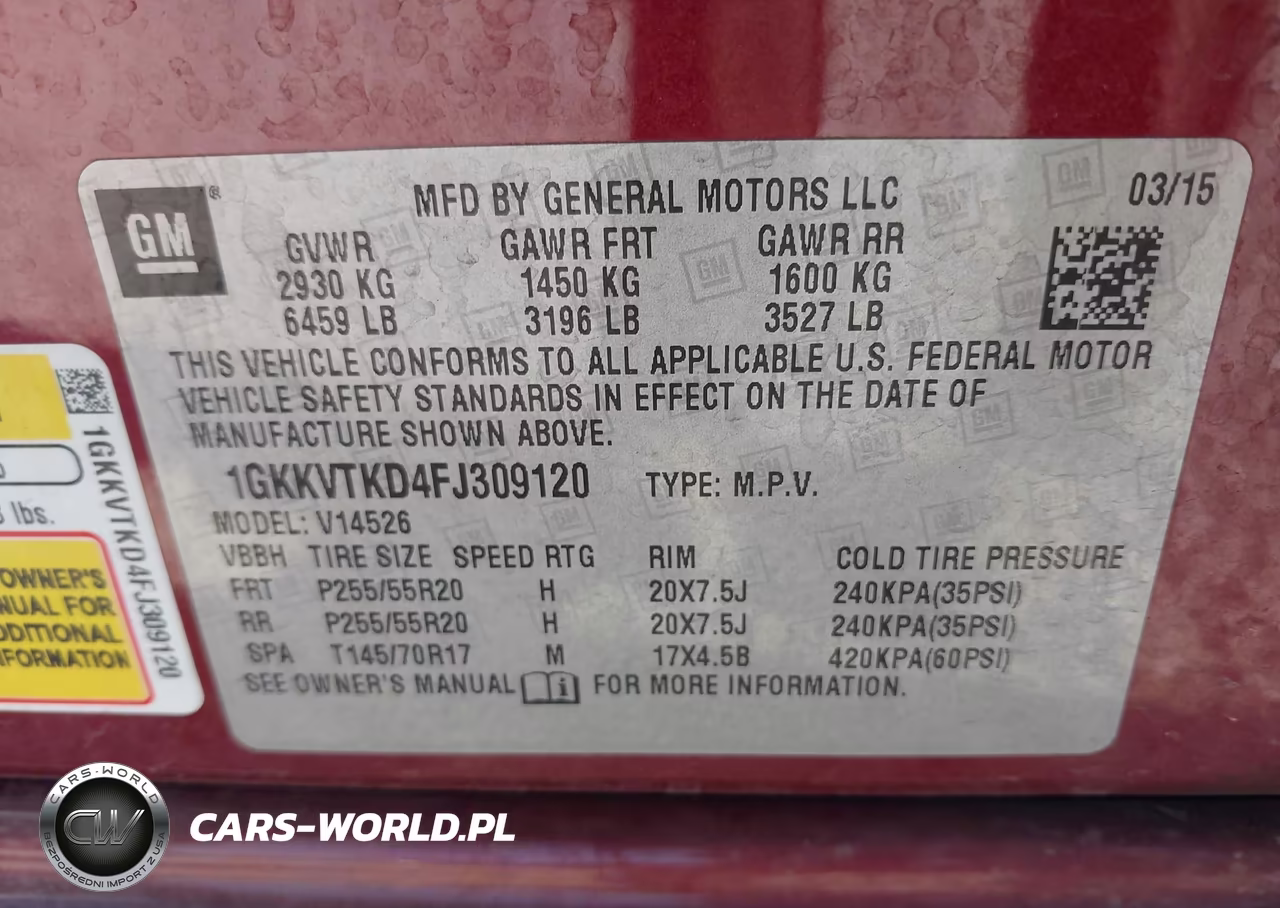 2015 GMC Acadia Denali VIN:1GKKVTKD4FJ309120 - 9