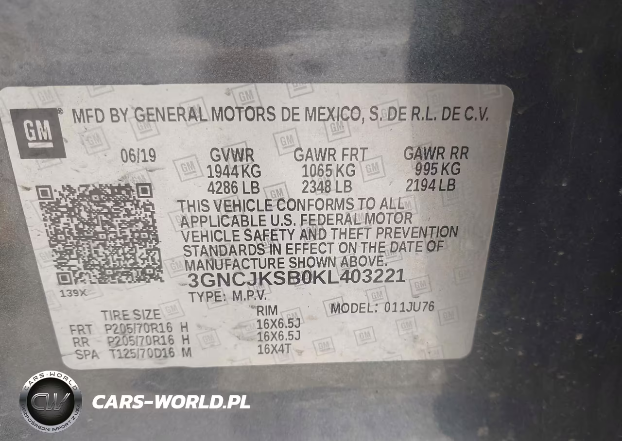 2019 Chevrolet Trax Ls VIN:3GNCJKSB0KL403221 - 9