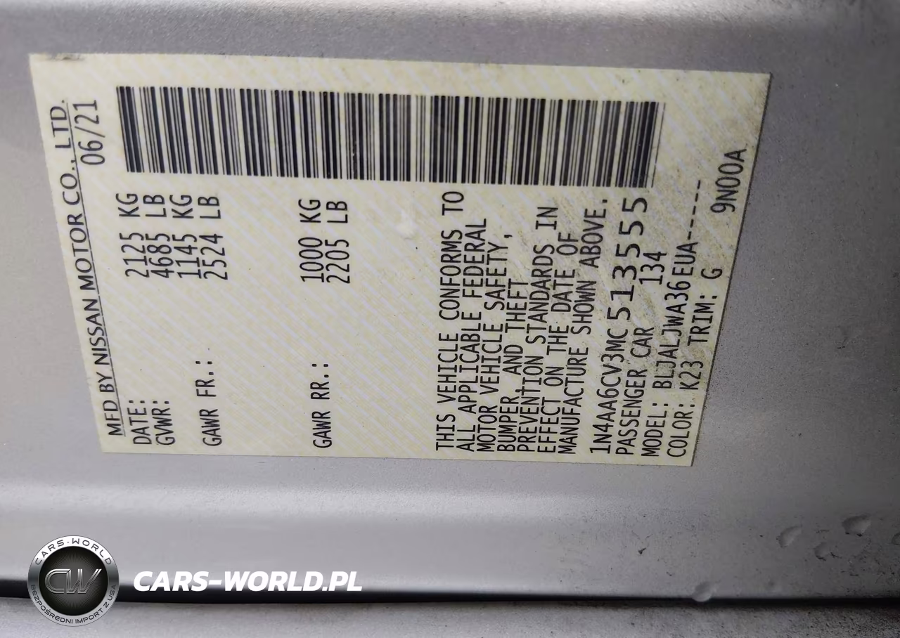 2021 Nissan Maxima Sv Xtronic Cvt VIN:1N4AA6CV3MC513555 - 9