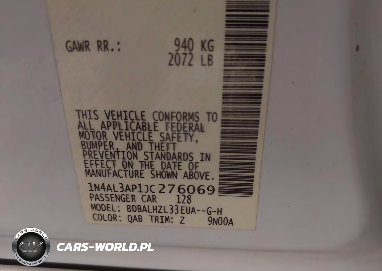 2018 Nissan Altima 2.5 Sr VIN:1N4AL3AP1JC276069 - 9