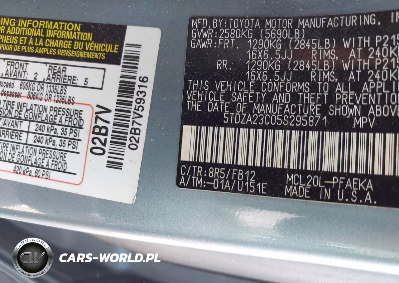 2005 Toyota Sienna Le 7 Passenger VIN:5TDZA23C05S295871 - 9