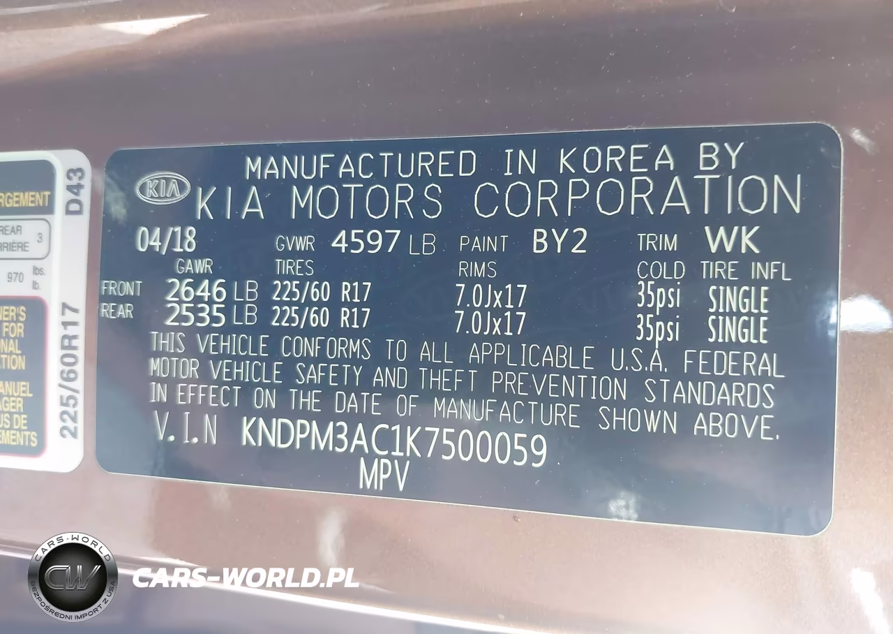2019 Kia Sportage Lx VIN:KNDPM3AC1K7500059 - 9