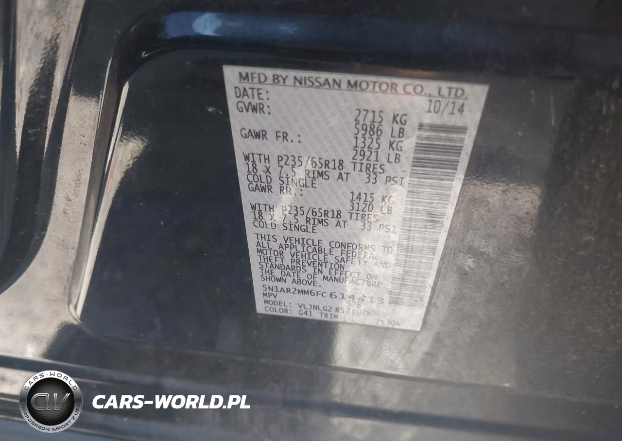 2015 Nissan Pathfinder Sl VIN:5N1AR2MM6FC614413 - 9