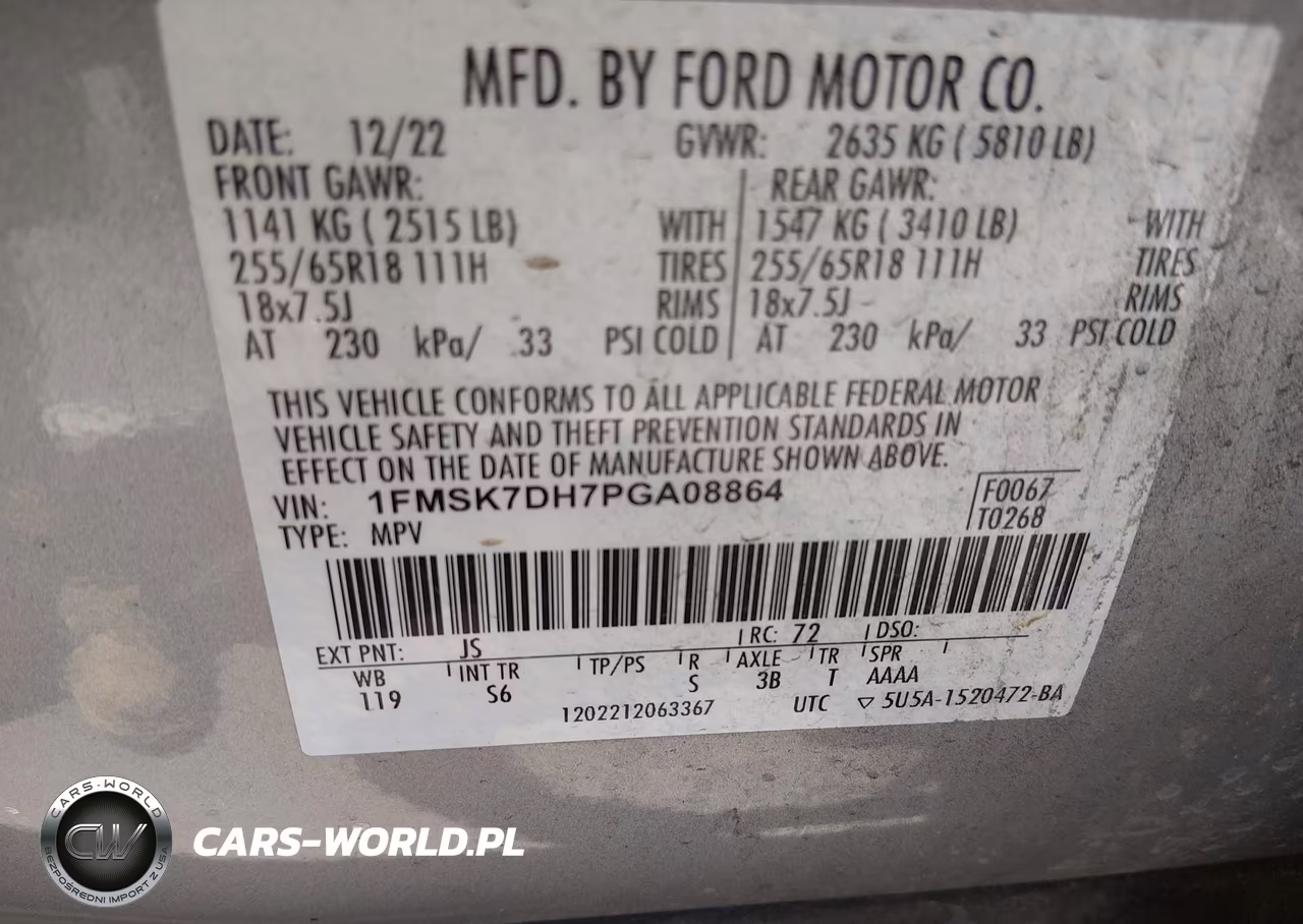 2023 Ford Explorer Xlt VIN:1FMSK7DH7PGA08864 - 9