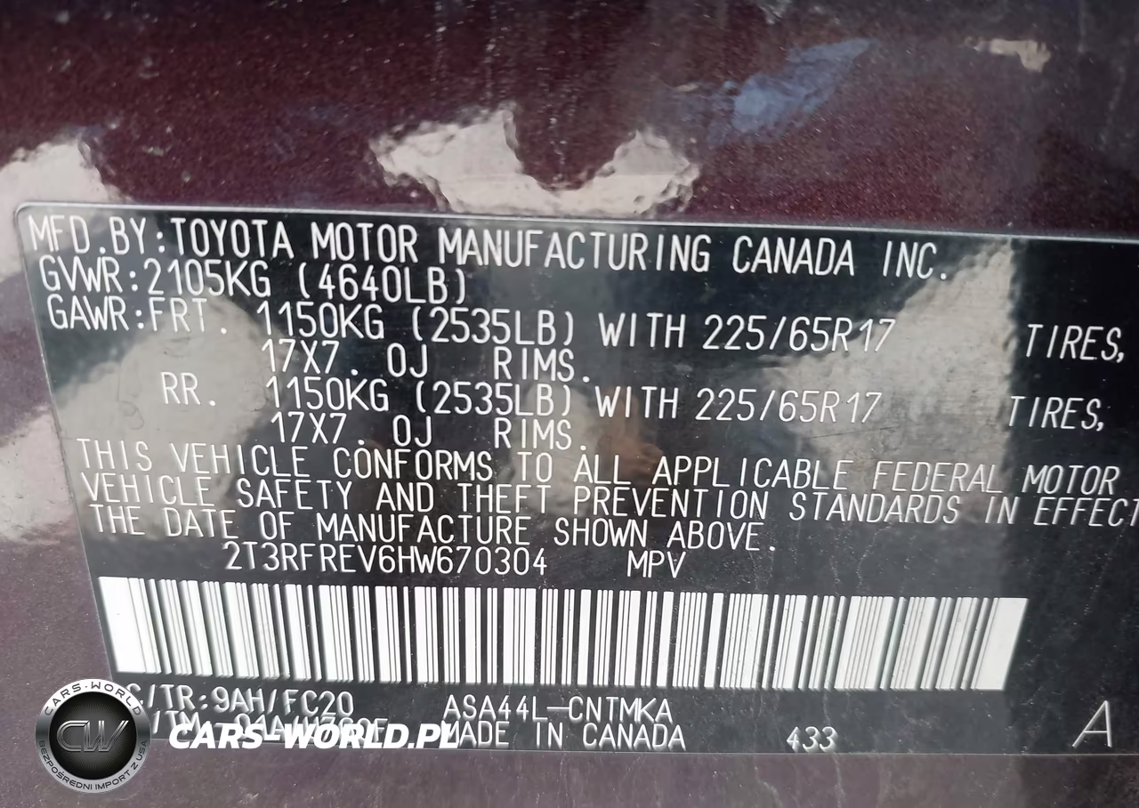 2017 Toyota Rav4 Xle VIN:2T3RFREV6HW670304 - 9