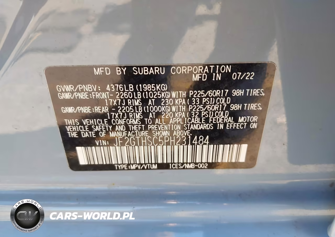 2023 Subaru Crosstrek Sport VIN:JF2GTHSC5PH231484 - 9