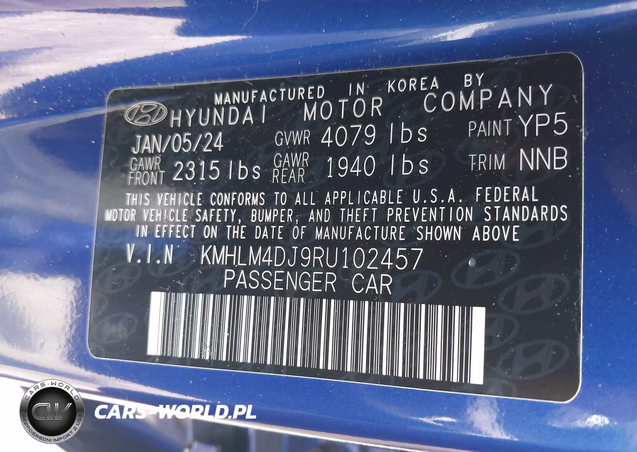 2024 Hyundai Elantra Hybrid Blue VIN:KMHLM4DJ9RU102457 - 9