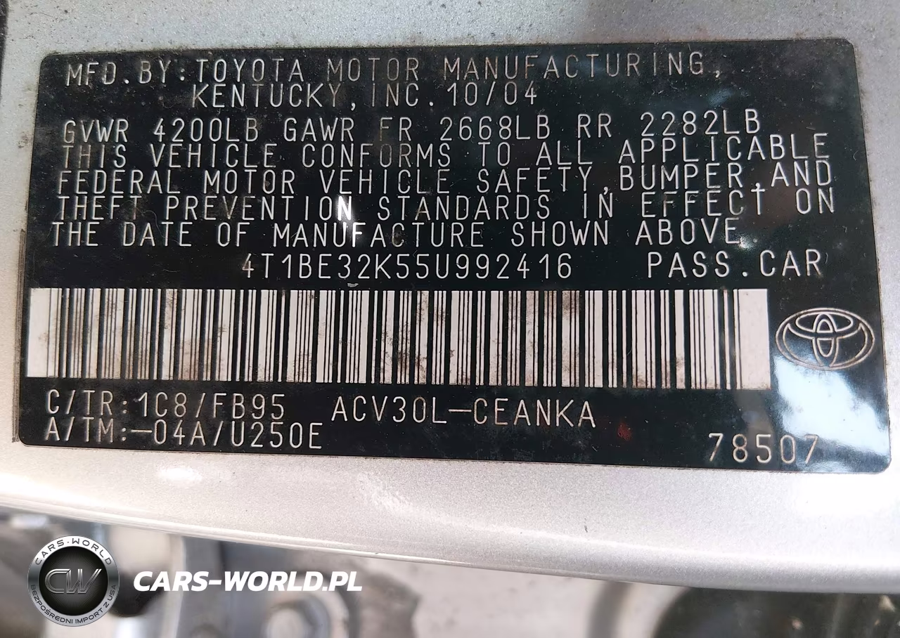 2005 Toyota Camry Le VIN:4T1BE32K55U992416 - 9