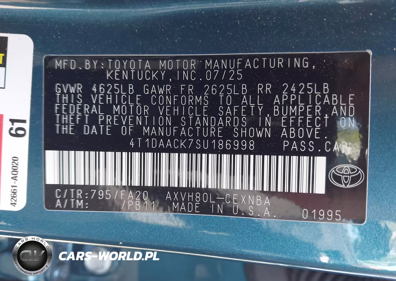 2025 Toyota Camry Le VIN:4T1DAACK7SU186998 - 9