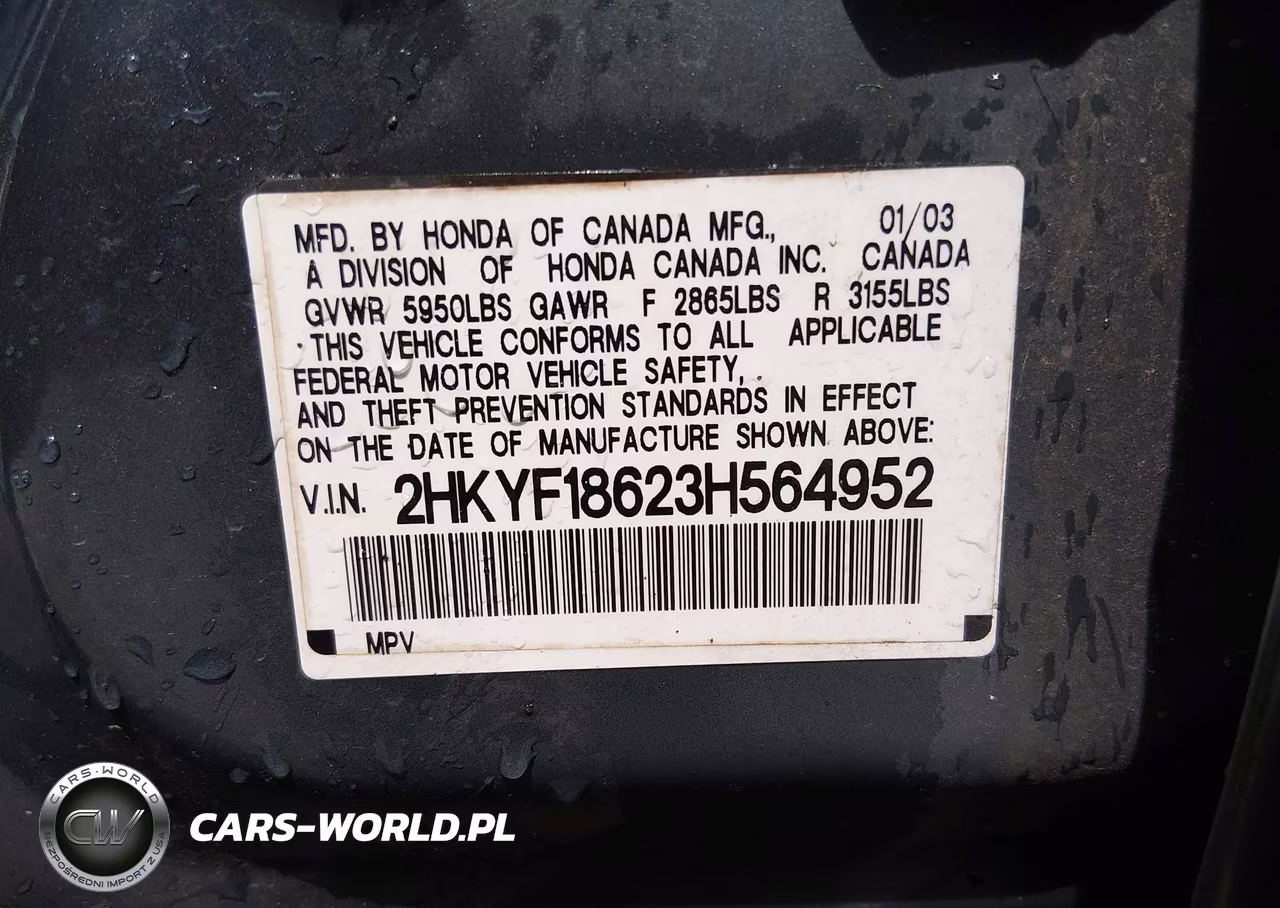 2003 Honda Pilot Ex-L VIN:2HKYF18623H564952 - 9