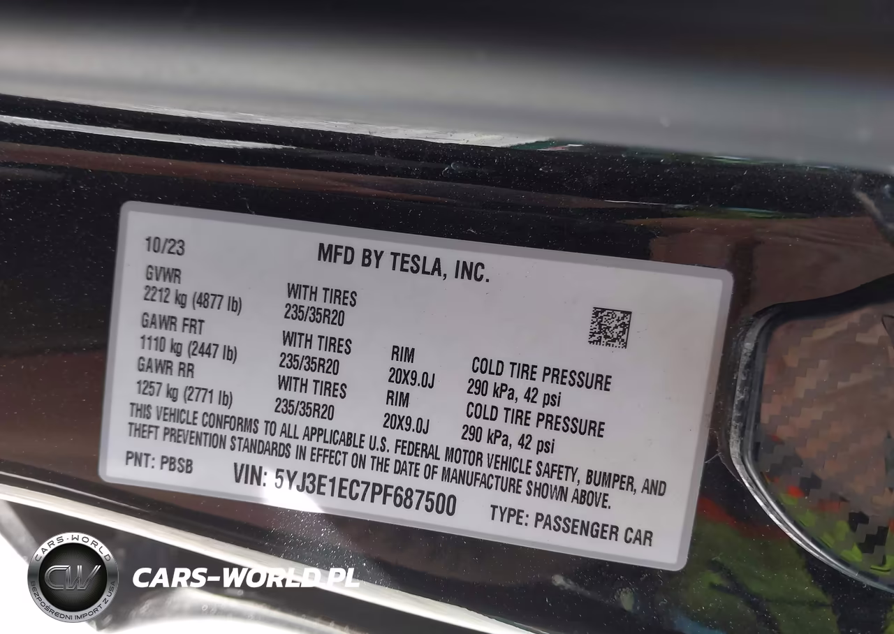 2023 Tesla Model 3 Performance Dual Motor All-Wheel Drive VIN:5YJ3E1EC7PF687500 - 9