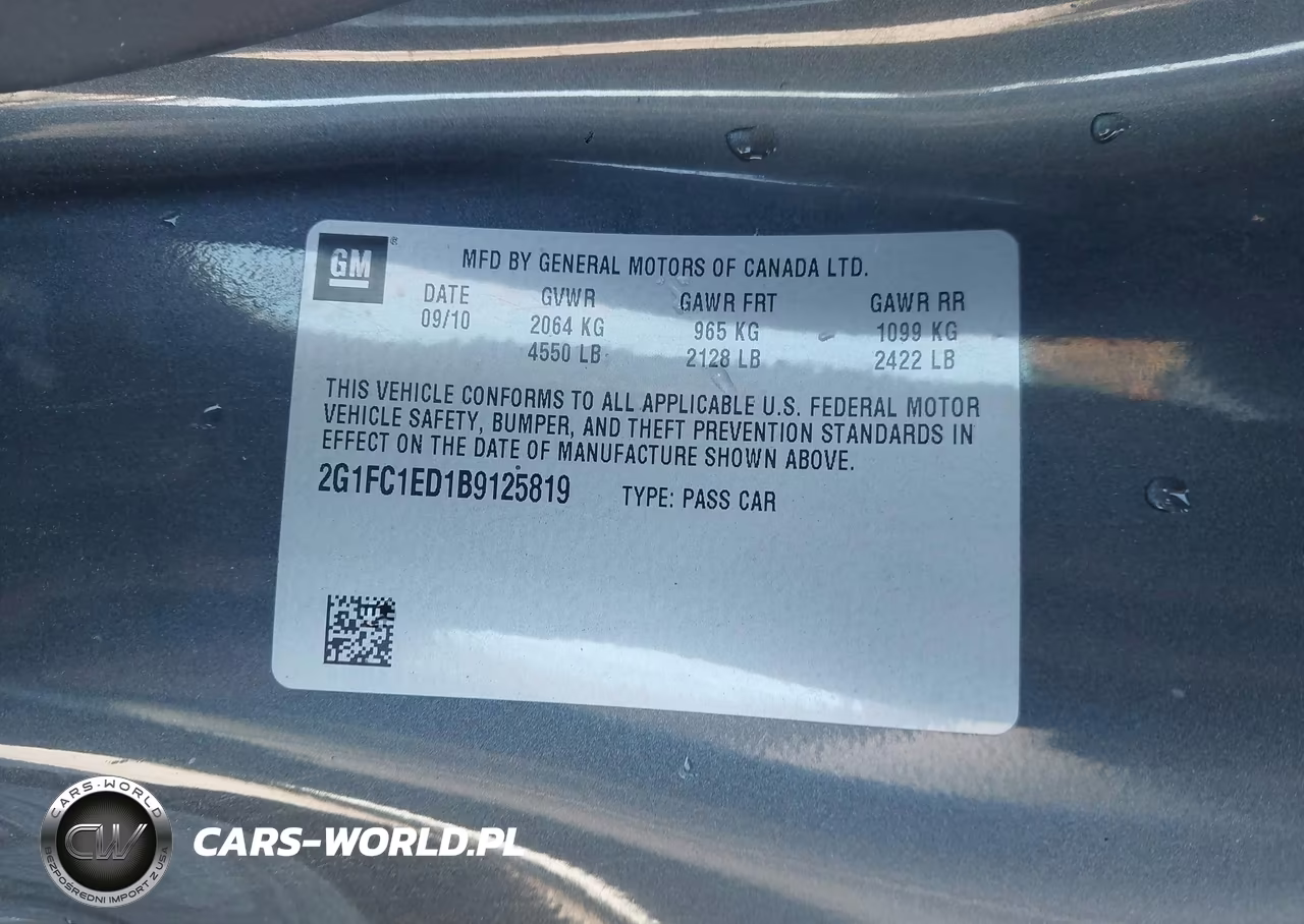 2011 Chevrolet Camaro 2Lt VIN:2G1FC1ED1B9125819 - 9
