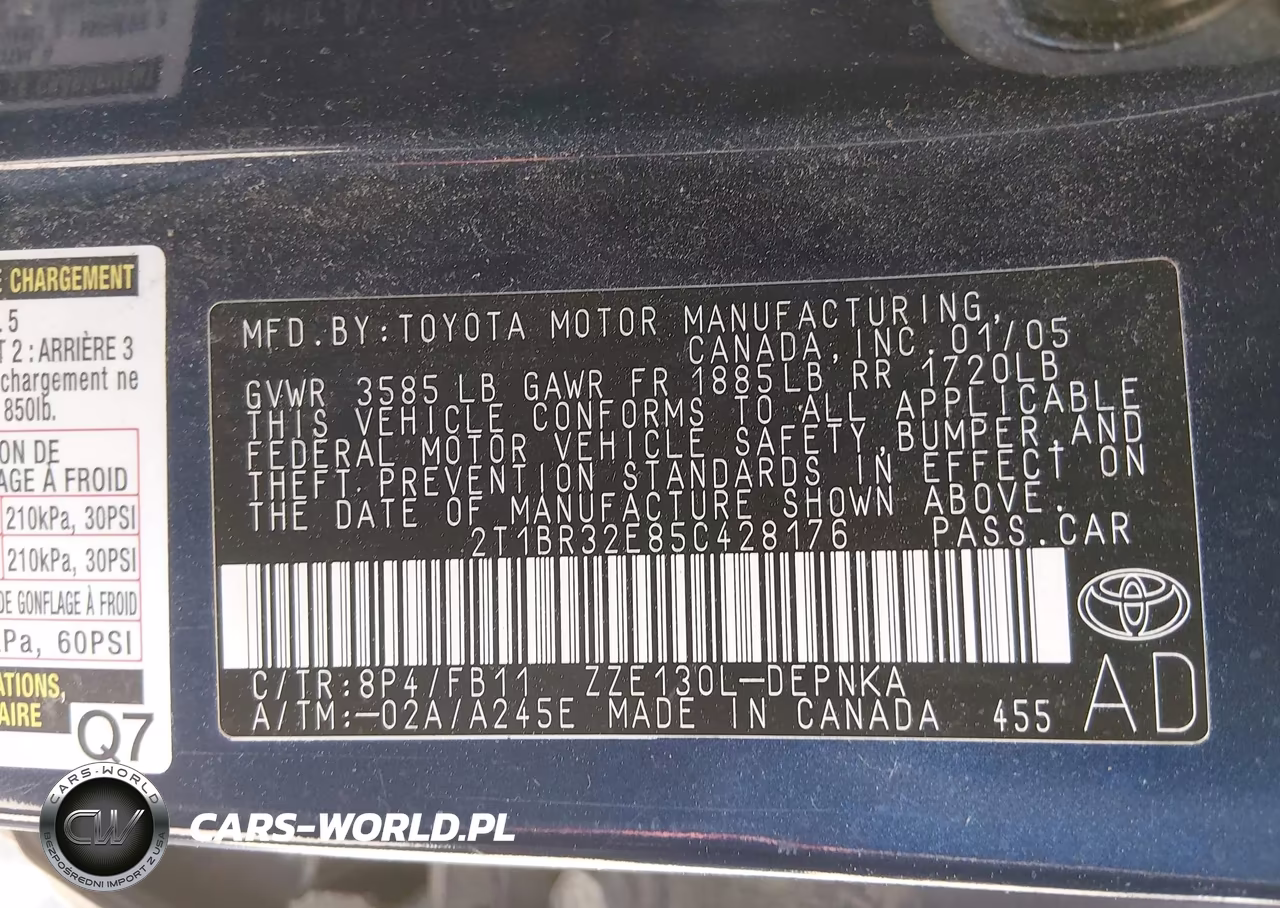 2005 Toyota Corolla Le VIN:2T1BR32E85C428176 - 9