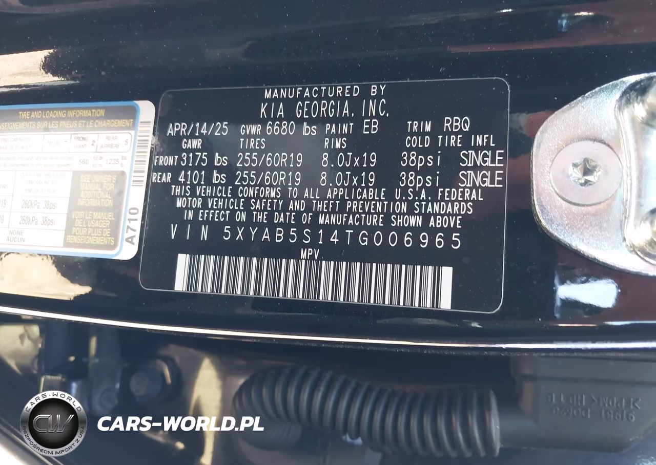 2026 Kia Ev9 Light Long Range VIN:5XYAB5S14TG006965 - 9