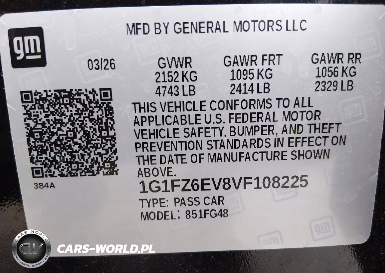 2027 Chevrolet Bolt Rs Fwd VIN:1G1FZ6EV8VF108225 - 9