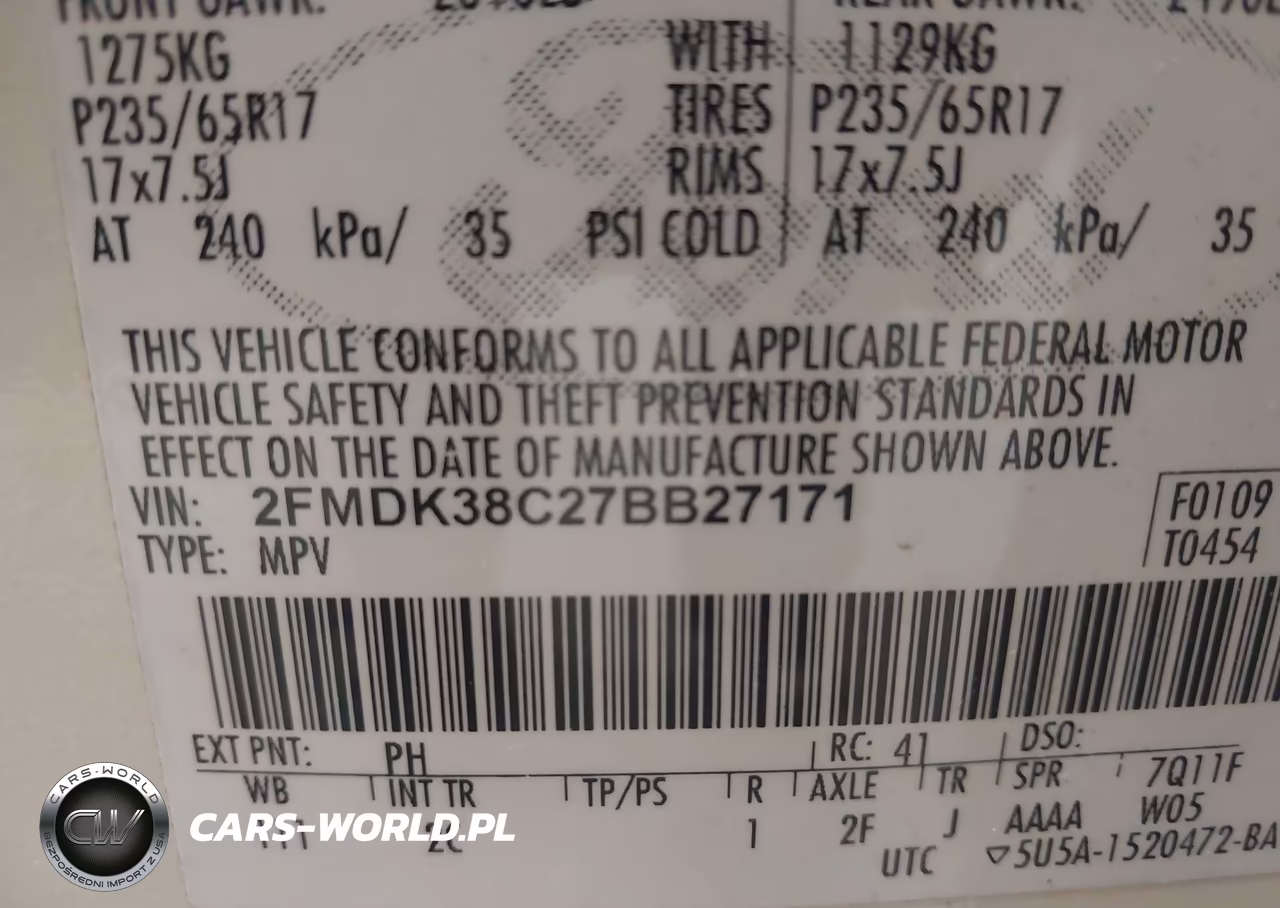 2007 Ford Edge Sel VIN:2FMDK38C27BB27171 - 9