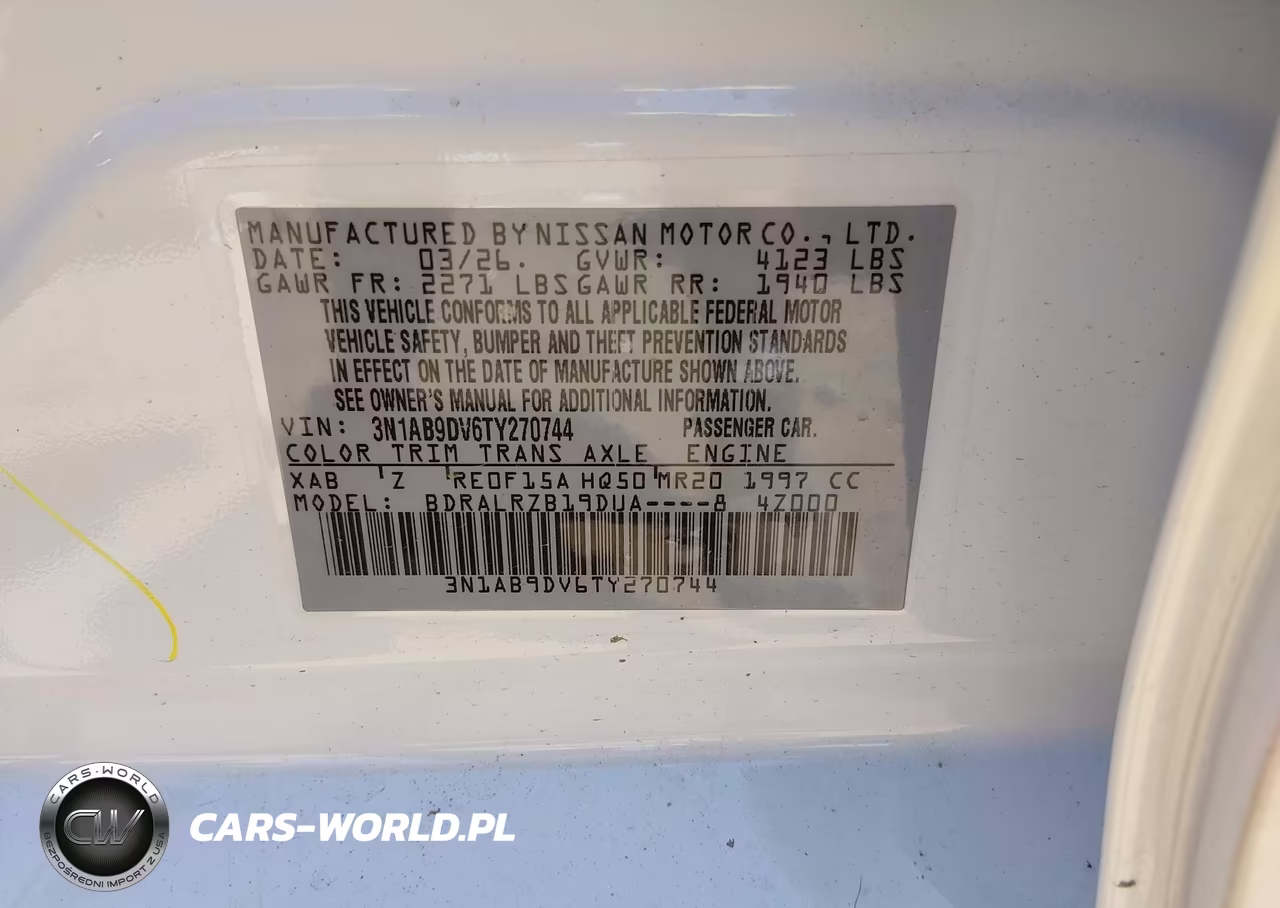 2026 Nissan Sentra Sr VIN:3N1AB9DV6TY270744 - 9