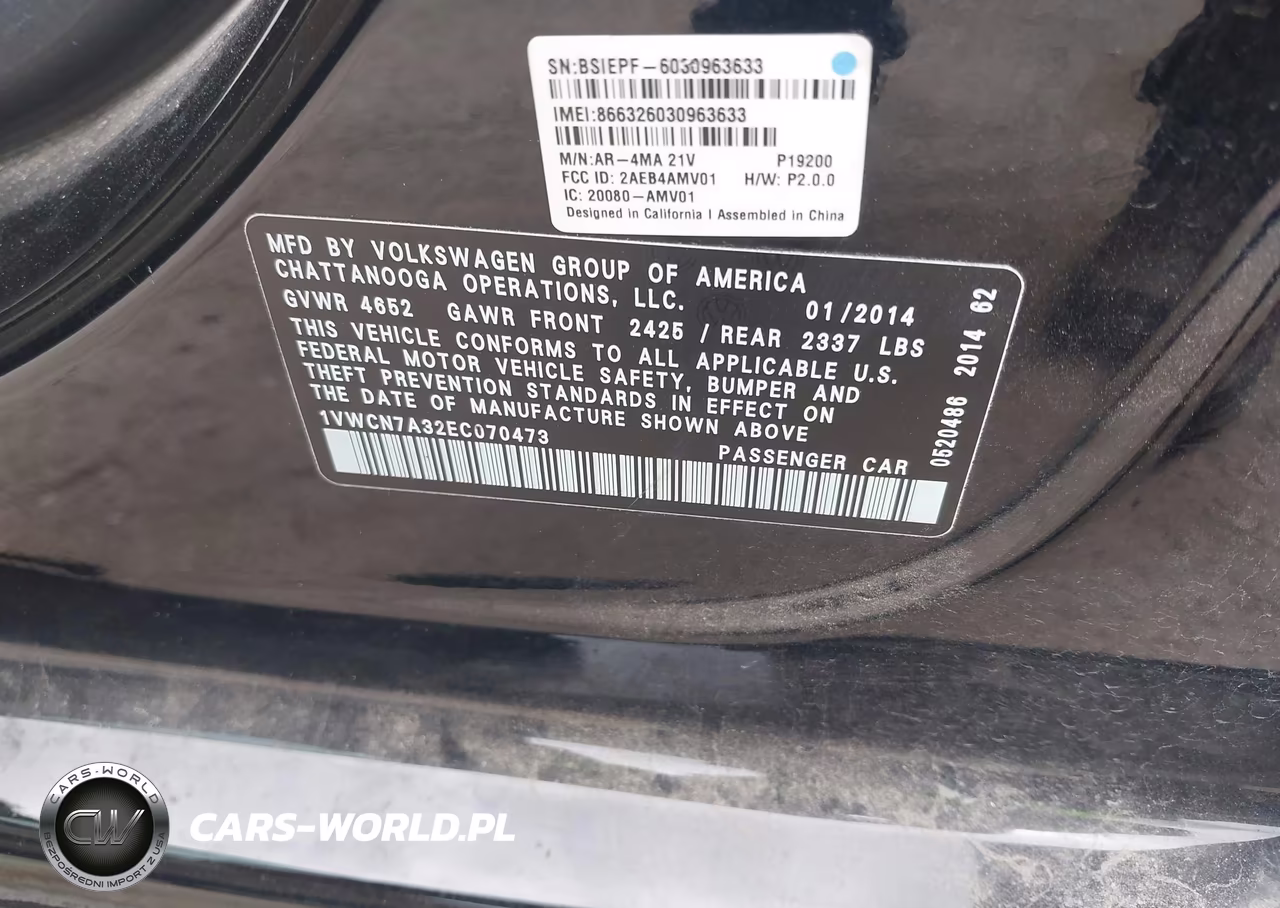 2014 Volkswagen Passat 2.0L Tdi Sel Premium VIN:1VWCN7A32EC070473 - 9