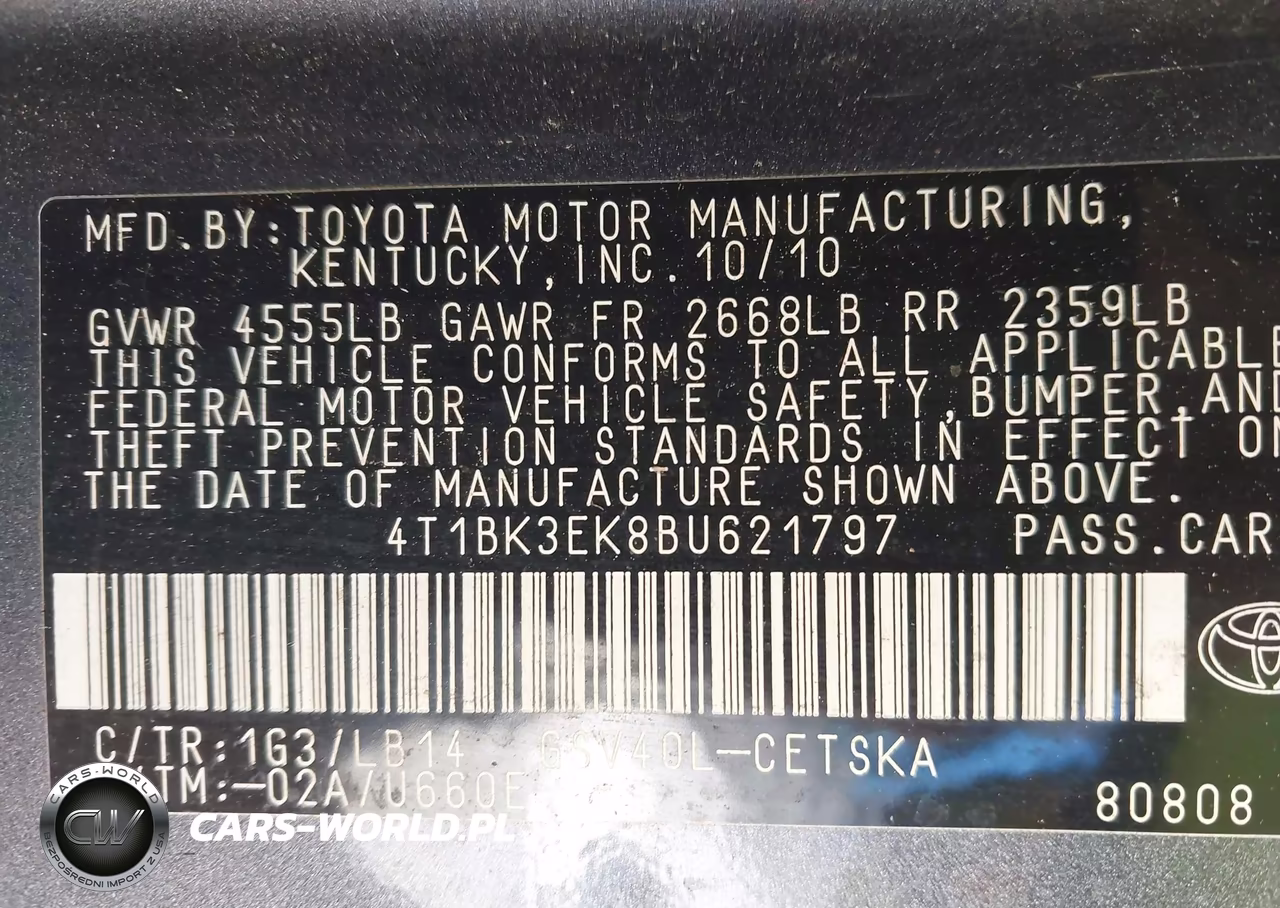 2011 Toyota Camry Se V6 VIN:4T1BK3EK8BU621797 - 9
