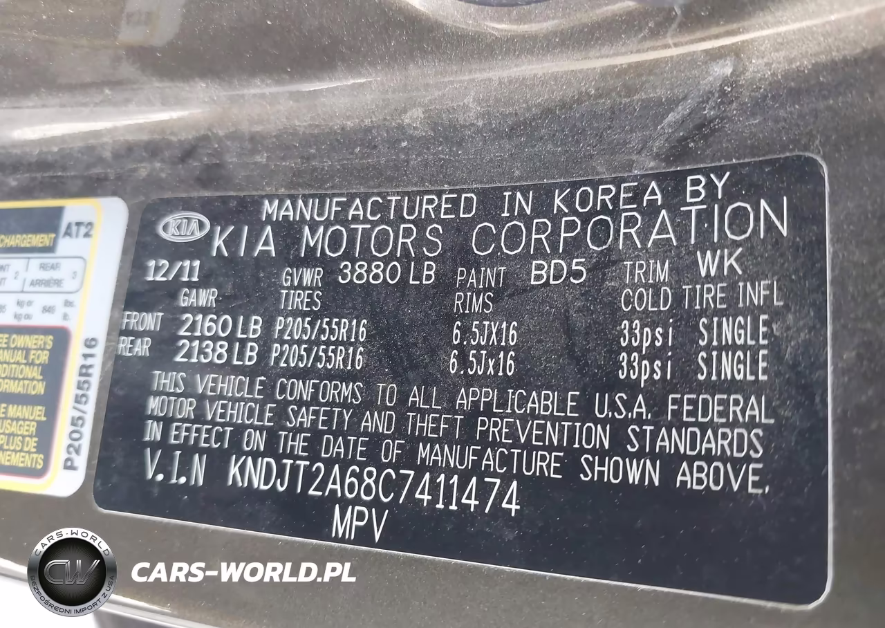 2012 Kia Soul + VIN:KNDJT2A68C7411474 - 9