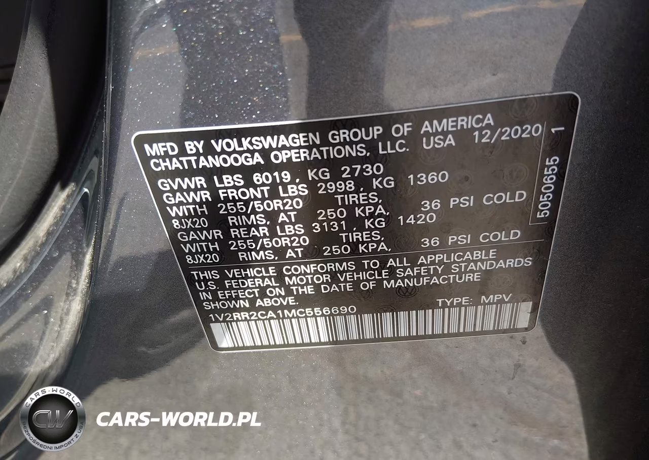 2021 Volkswagen Atlas 3.6L V6 Se W-Technology R-Line VIN:1V2RR2CA1MC556690 - 9