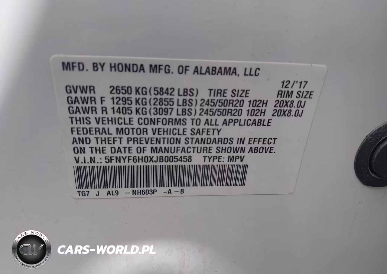 2018 Honda Pilot Elite VIN:5FNYF6H0XJB005458 - 9