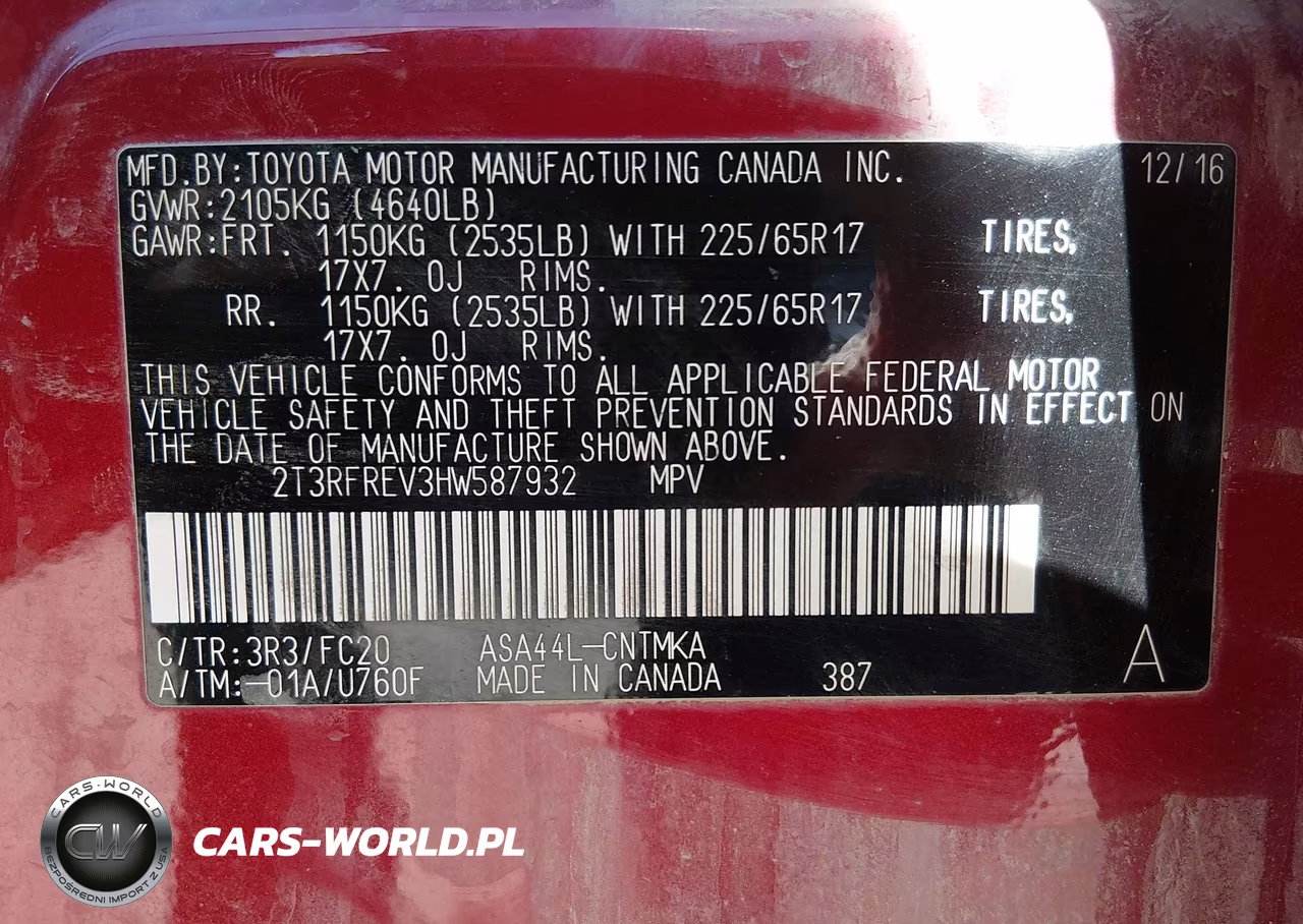 2017 Toyota Rav4 Xle VIN:2T3RFREV3HW587932 - 9