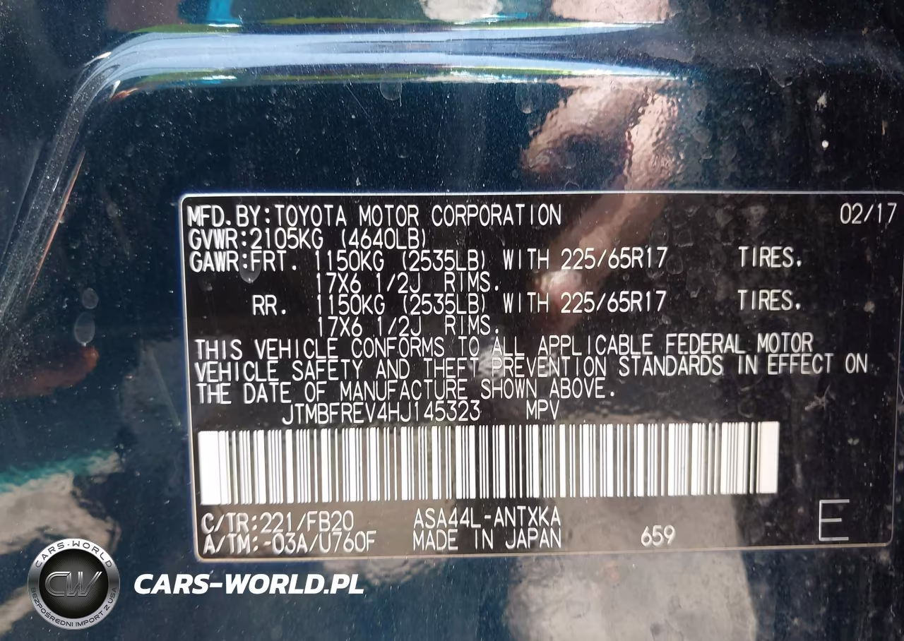 2017 Toyota Rav4 Le VIN:JTMBFREV4HJ145323 - 9