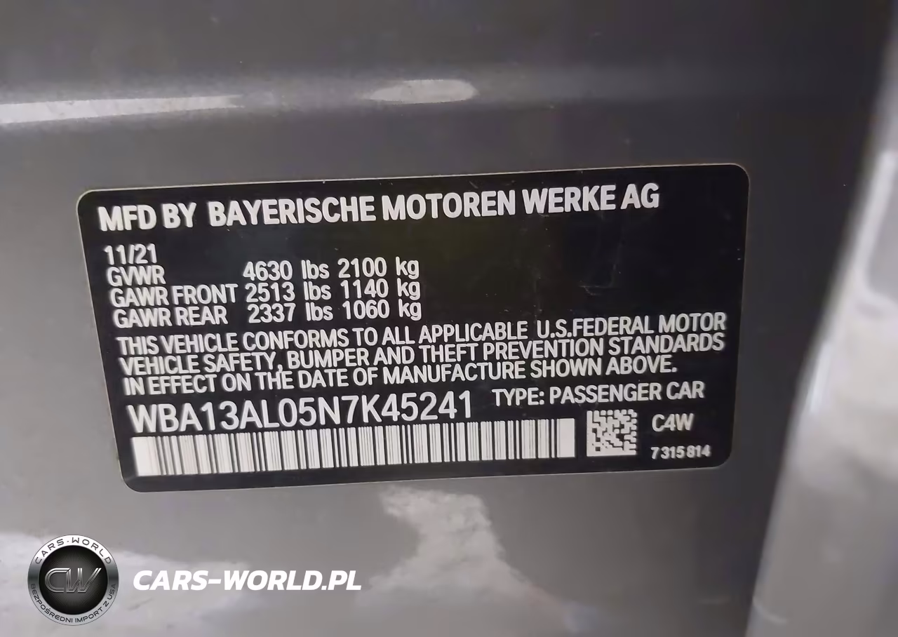 2022 BMW M235 Gran Coupe I xDrive VIN:WBA13AL05N7K45241 - 9