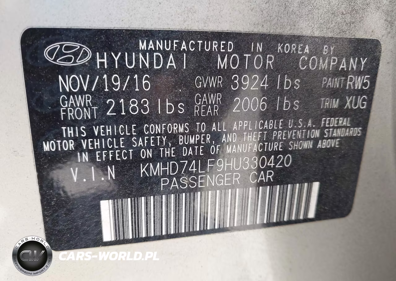 2017 Hyundai Elantra Se VIN:KMHD74LF9HU330420 - 9