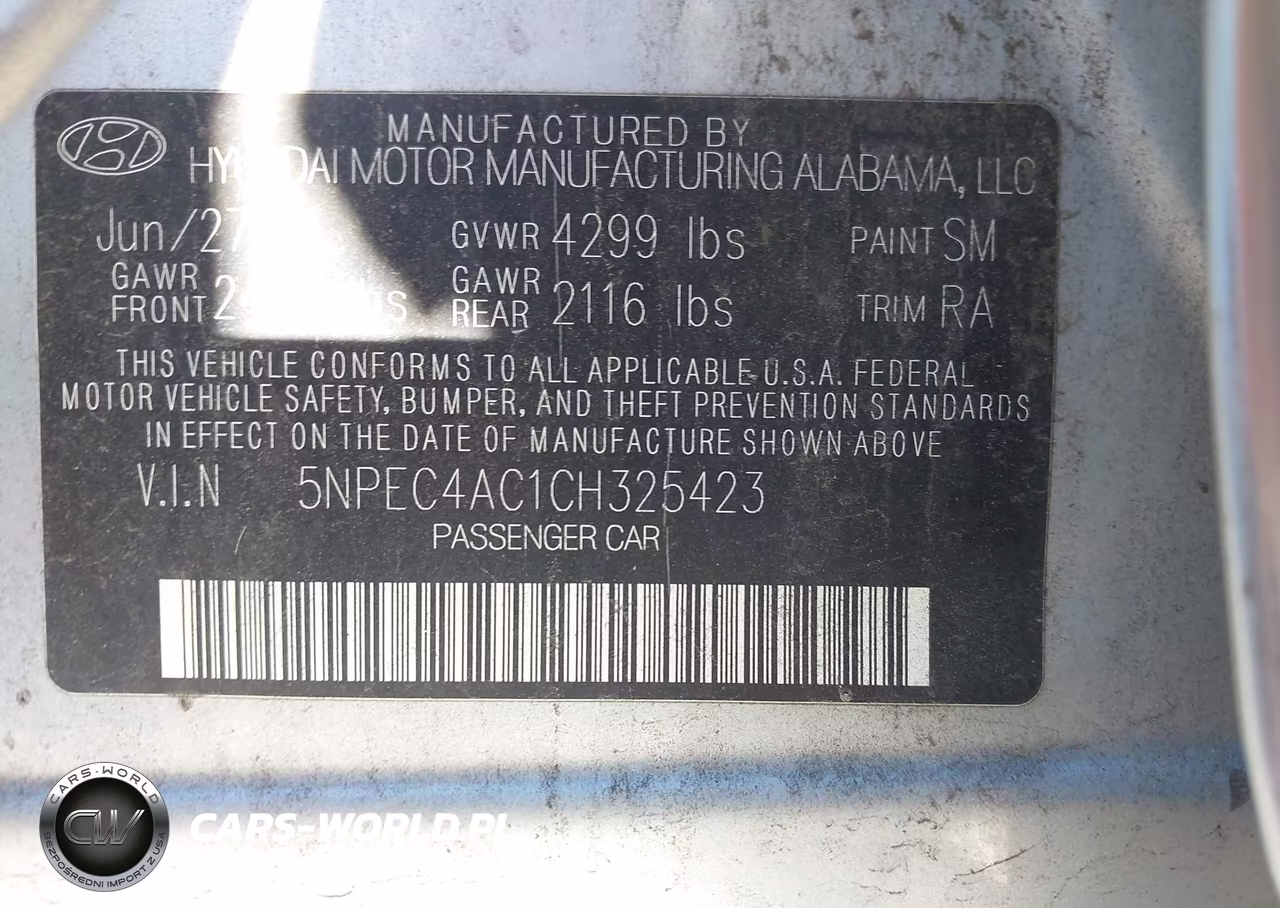 2012 Hyundai Sonata Limited VIN:5NPEC4AC1CH325423 - 9