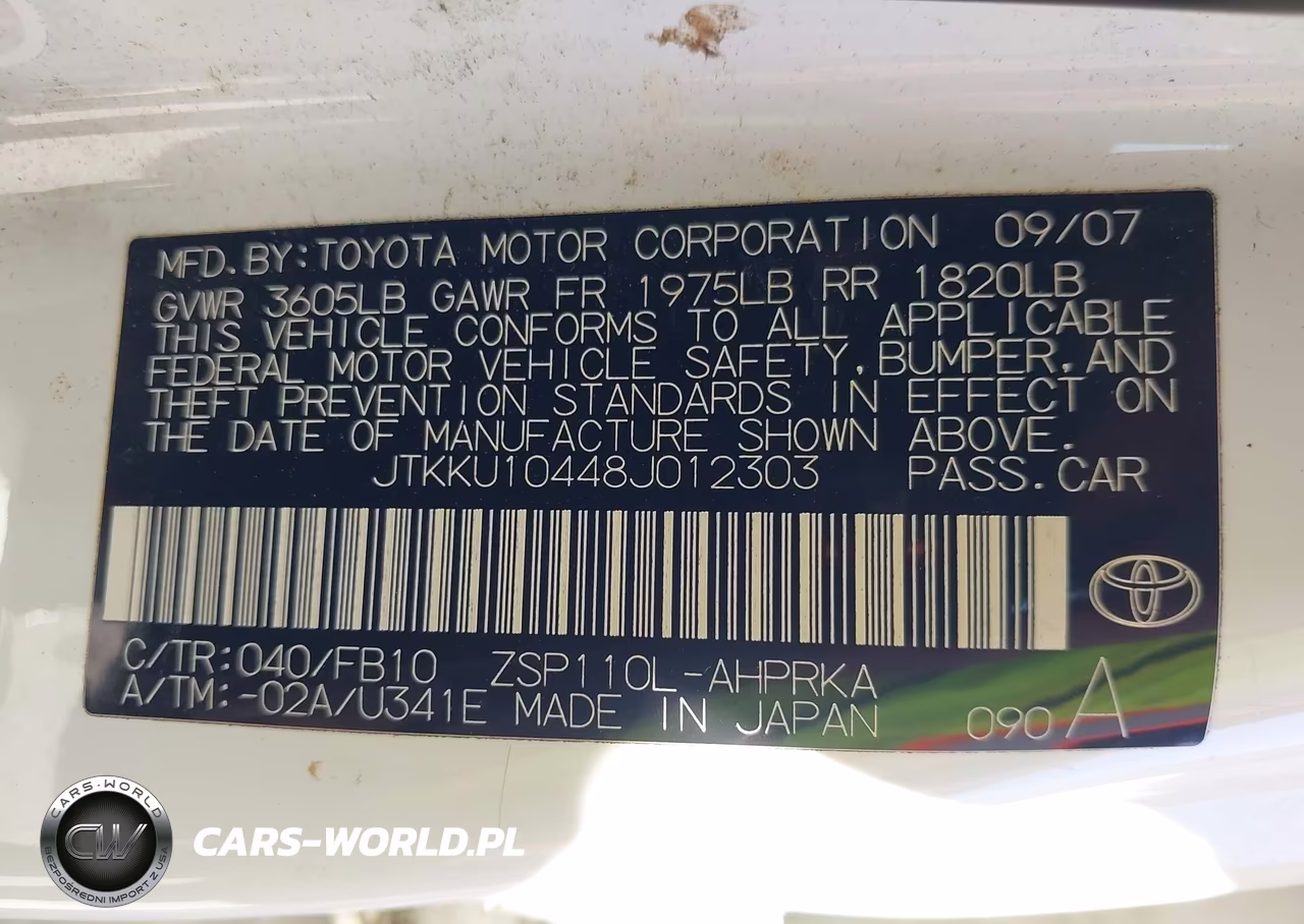 2008 Scion Xd VIN:JTKKU10448J012303 - 9