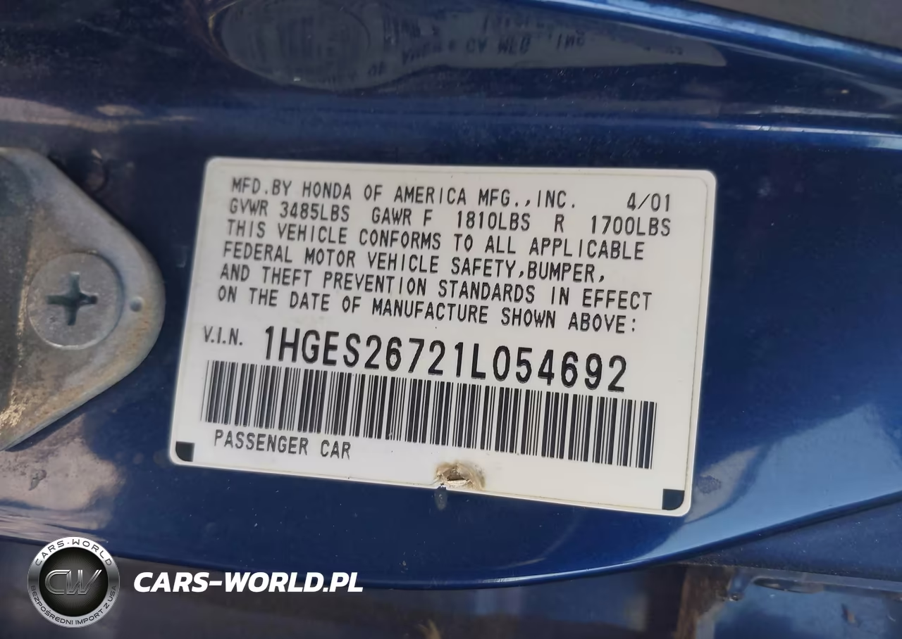 2001 Honda Civic Ex VIN:1HGES26721L054692 - 9