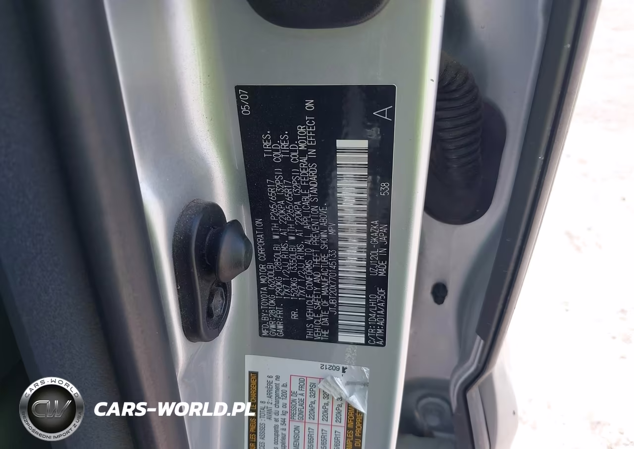 2007 Lexus Gx 470 VIN:JTJBT20X770145133 - 9