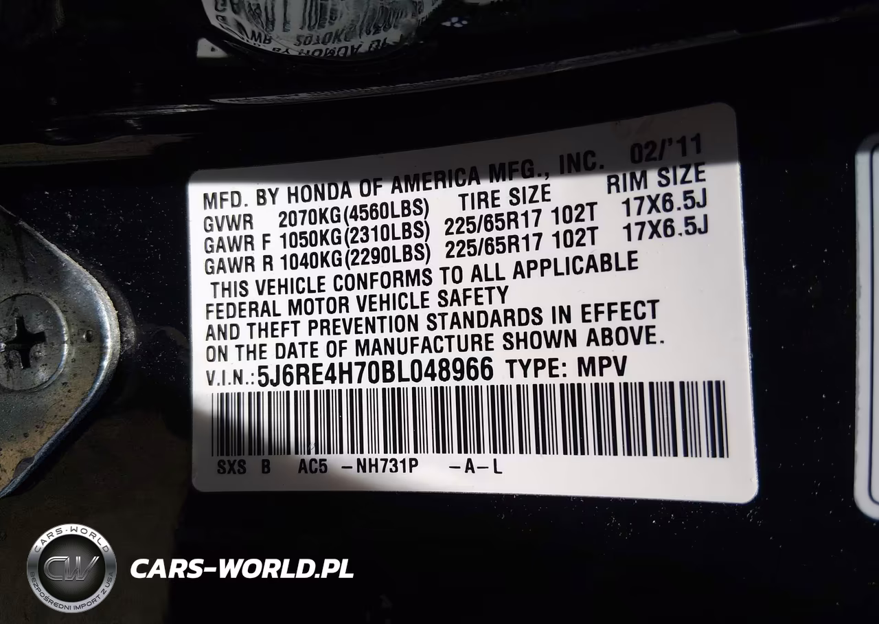 2011 Honda Cr-V Ex-L VIN:5J6RE4H70BL048966 - 9