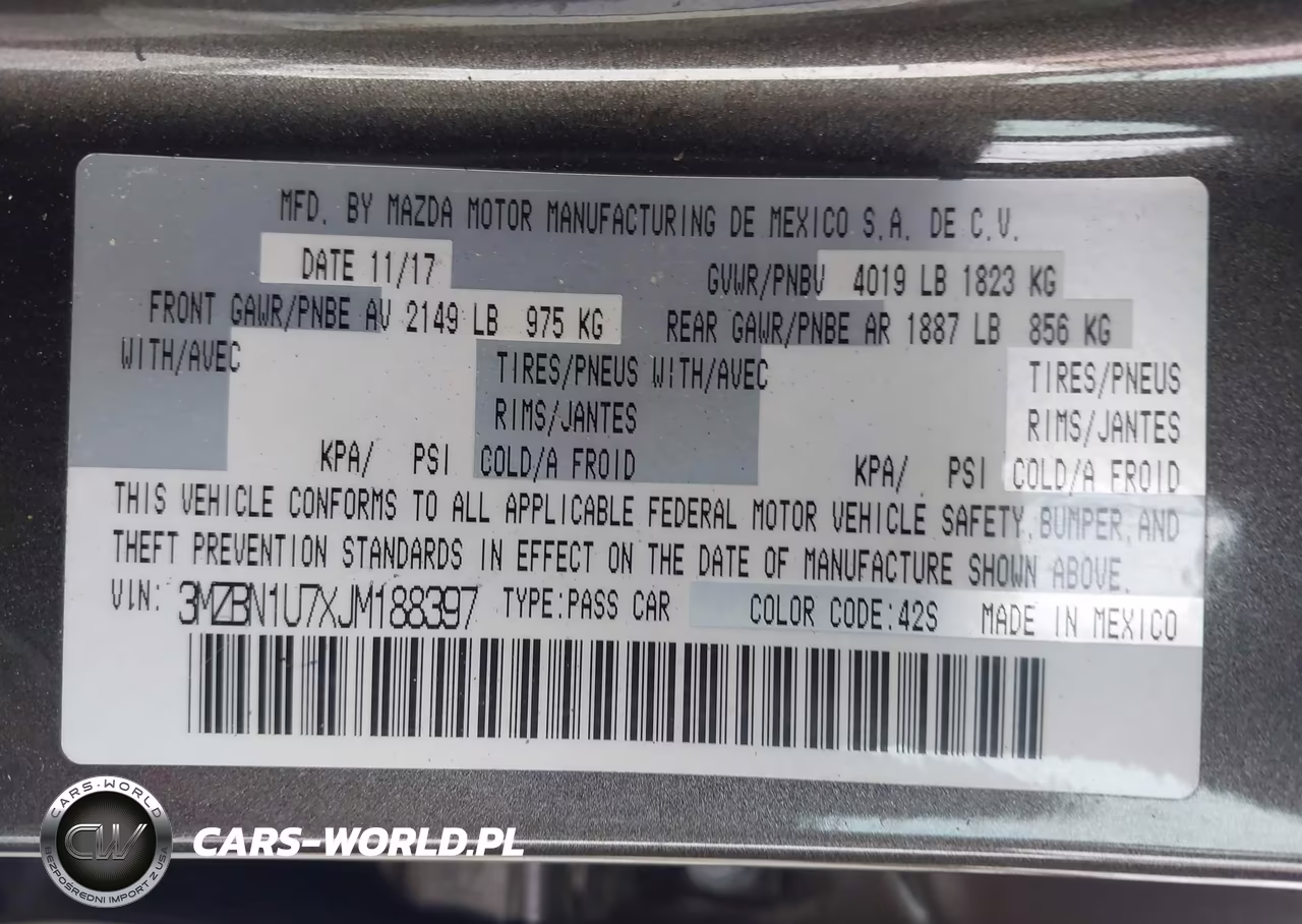2018 Mazda Mazda3 Sport VIN:3MZBN1U7XJM188397 - 9