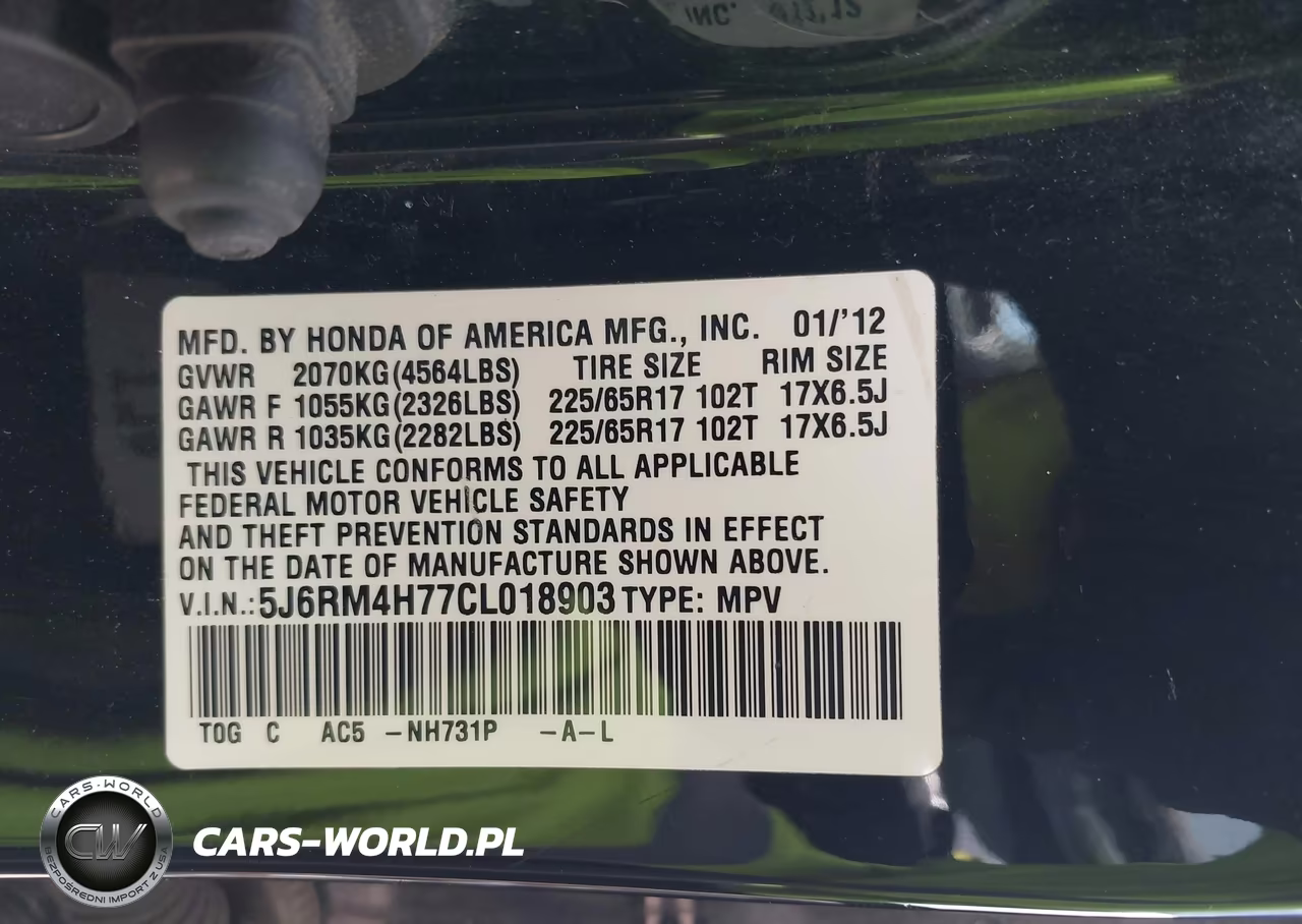 2012 Honda Cr-V Ex-L VIN:5J6RM4H77CL018903 - 9