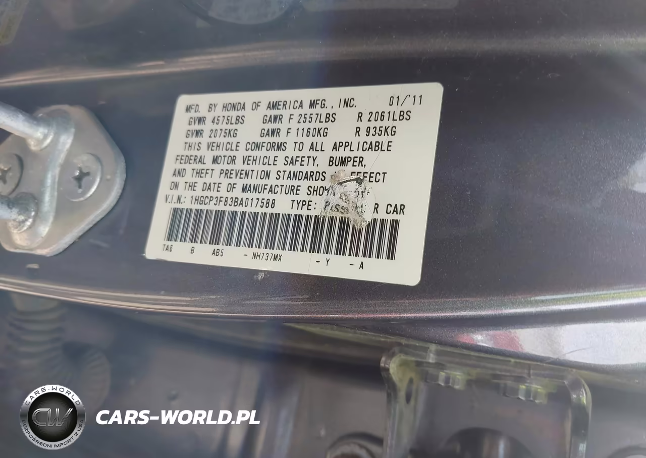 2011 Honda Accord 3.5 Ex-L VIN:1HGCP3F83BA017588 - 9