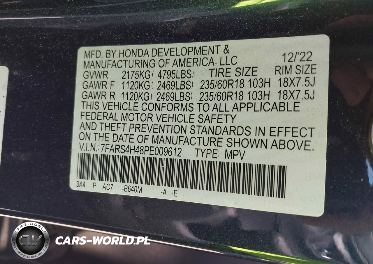2023 Honda Cr-V Ex Awd VIN:7FARS4H48PE009612 - 9